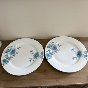 Spode Home Vintage Denim Dinner Plates Blue Floral On White Set Of 2